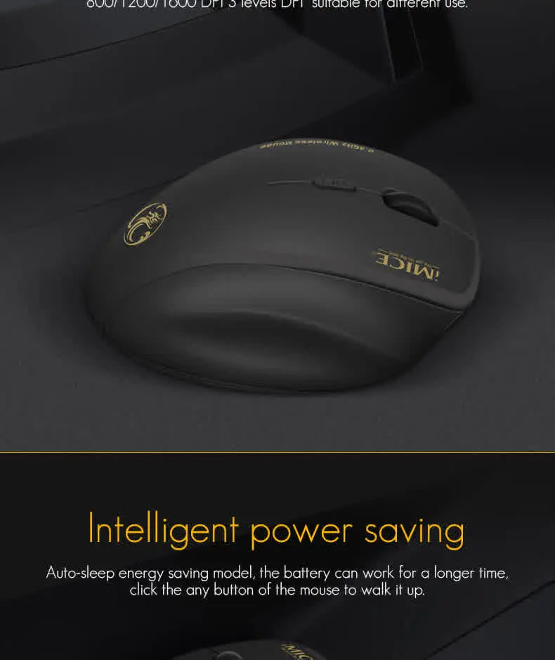 Wireless Gaming Mouse 2.4GHz Ergonomic Optical Mouse with USB Receiver, 1600 DPI Wireless Gaming Mouse for Laptop, PC & Desktop