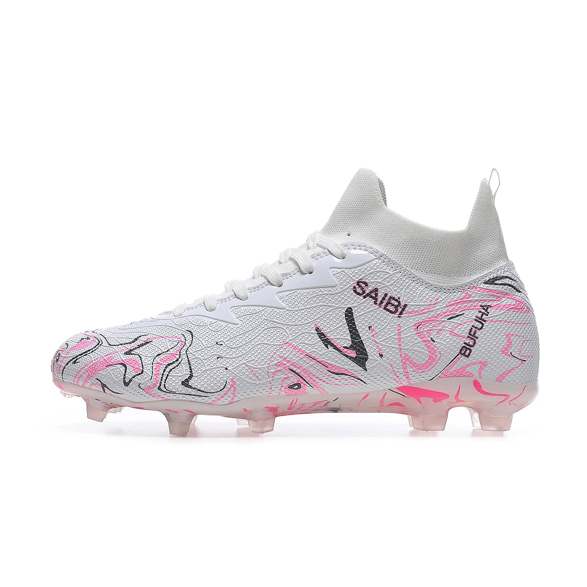 Chaussures de football montantes 2026 avec crampons FG longs et crampons TF, adaptées aux hommes et aux femmes, respirantes et antidérapantes