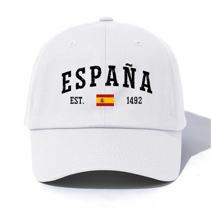1pc ESPANA Print Baseball Cap for Adults,Minimalist Retro Style Casual Soft Adjustable Dad Hat,Perfect As Gift