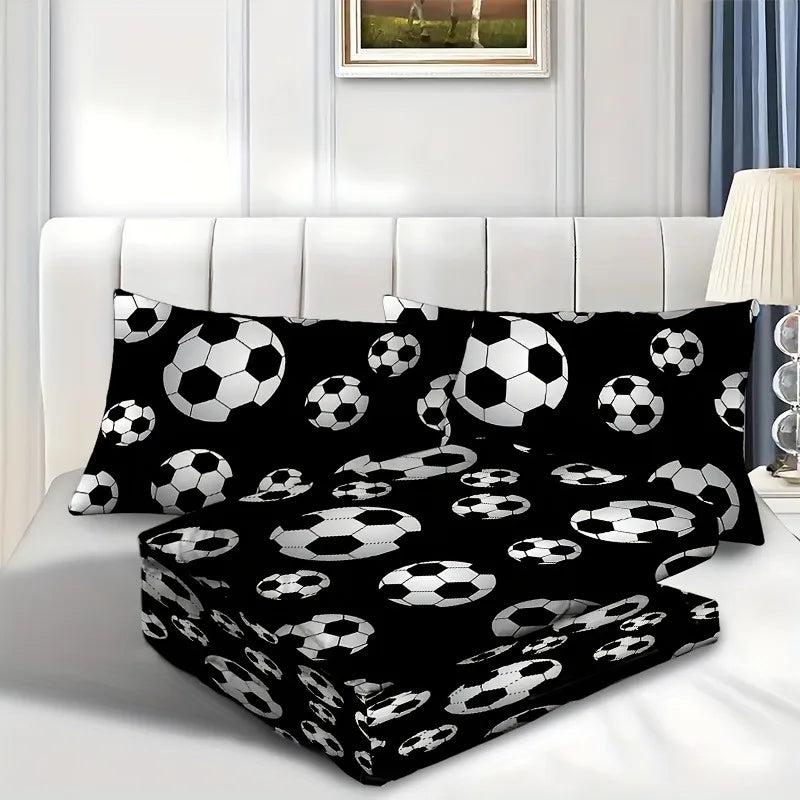 Football Duvet Cover Set Comforter Bedding 3D Children’s Bedding Set 3-Piece 1 Quilt Cover King Size