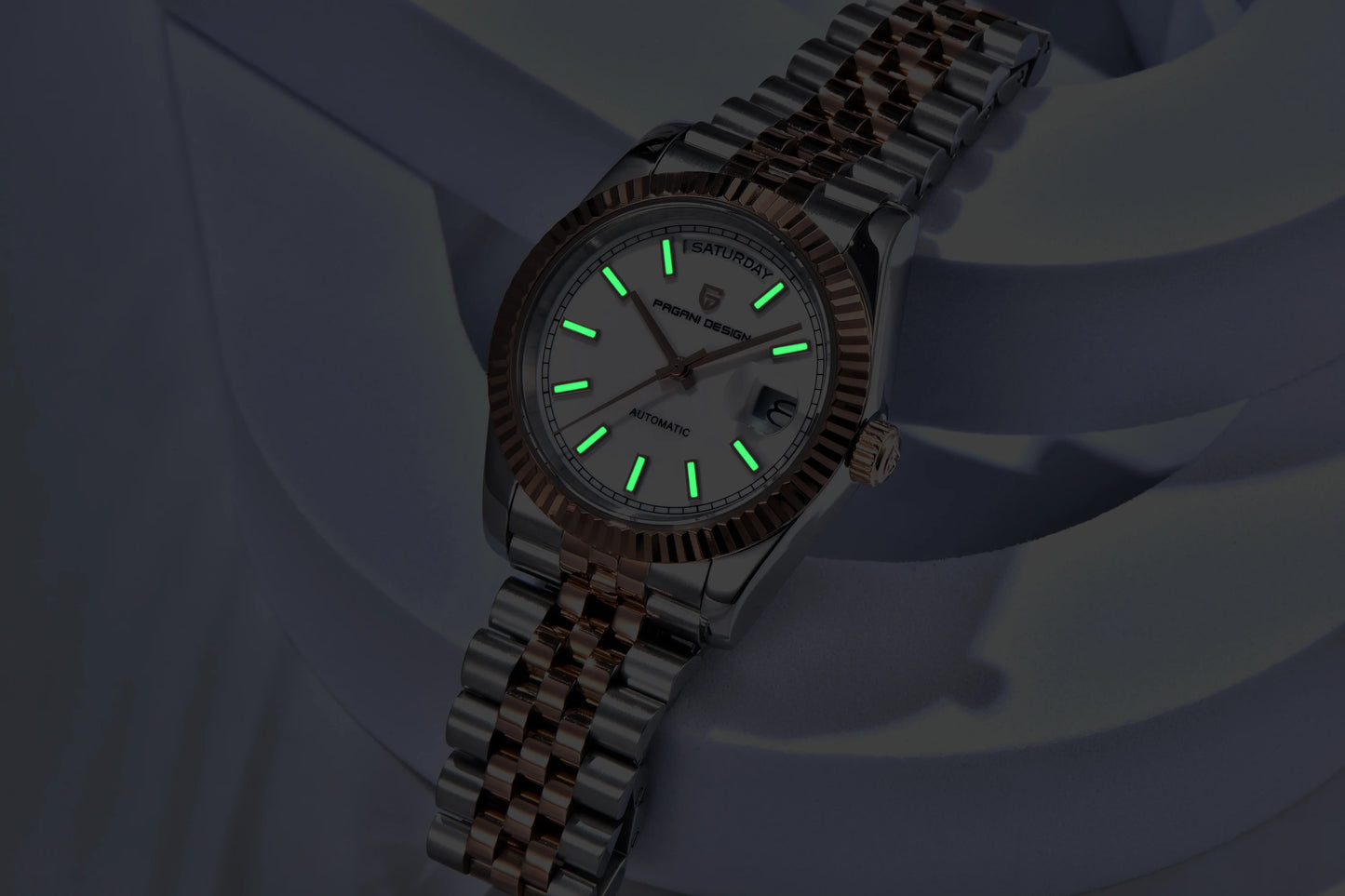 PAGANI DESIGN Luxury Men Watch Sapphire mirror Luminous Stainless Steel Watch Week Date Mechanical Waterproof ST16 Man watch