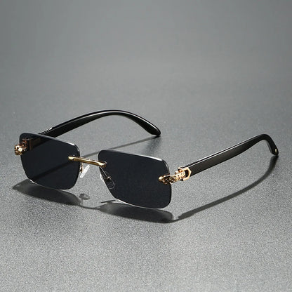 Vintage Rectangle Oval Sunglasses Women Men Metal Frame Clear Lens Glasses Eyewear