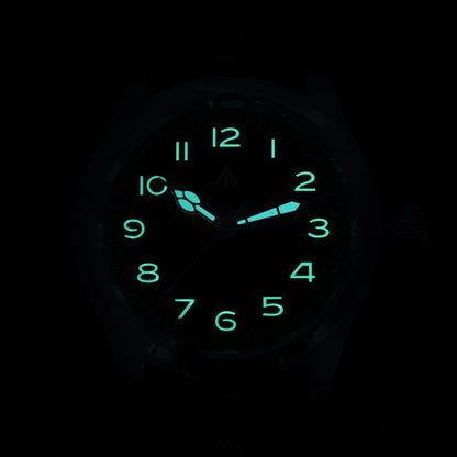 Militado ML08 V2 Vintage-Quarzuhr Military VH31-Uhrwerk Doppeltes Saphirglas C3 BGW-9 Leuchtend Wasserdicht 38mm Uhr