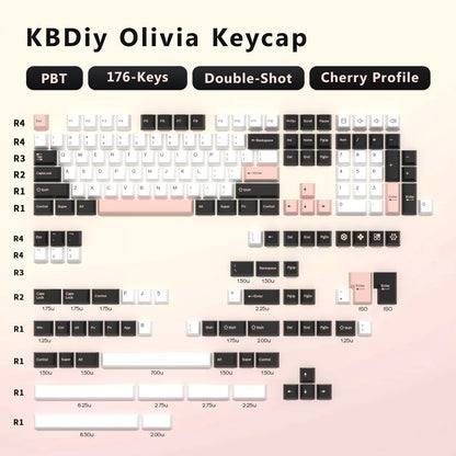KBDiy GMK Illusion Keycap Cherry Profile Double Shot PBT ISO Keycaps For Gamer Mechanical Keyboard Kit Gaming Point Retro Keycap