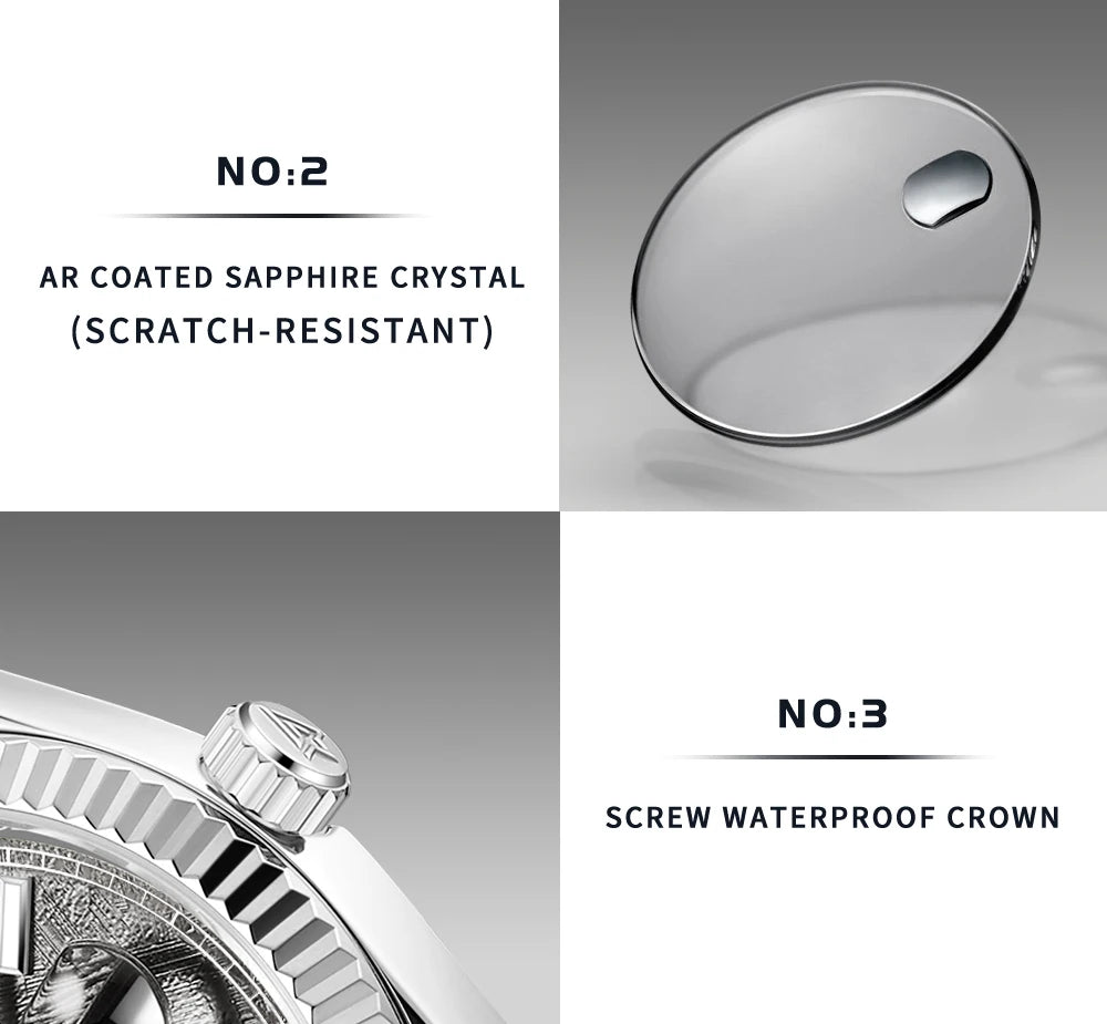 CADISEN DD40 Men's Watches Luxury Automatic Watch Men AR Sapphire Glass Mechanical Wristwatch Men 10Bar MIYOTA 8285 Movement 2023 New