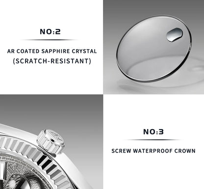 CADISEN DD40 Men's Watches Luxury Automatic Watch Men AR Sapphire Glass Mechanical Wristwatch Men 10Bar MIYOTA 8285 Movement 2023 New
