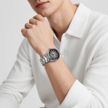 Montre pour homme BERNY – Montre à quartz élégante et classique, étanche à 10 ATM, dotée d'un verre saphir et d'aiguilles luminescentes, idéale pour une tenue habillée ou professionnelle, avec bracelet en cuir.
