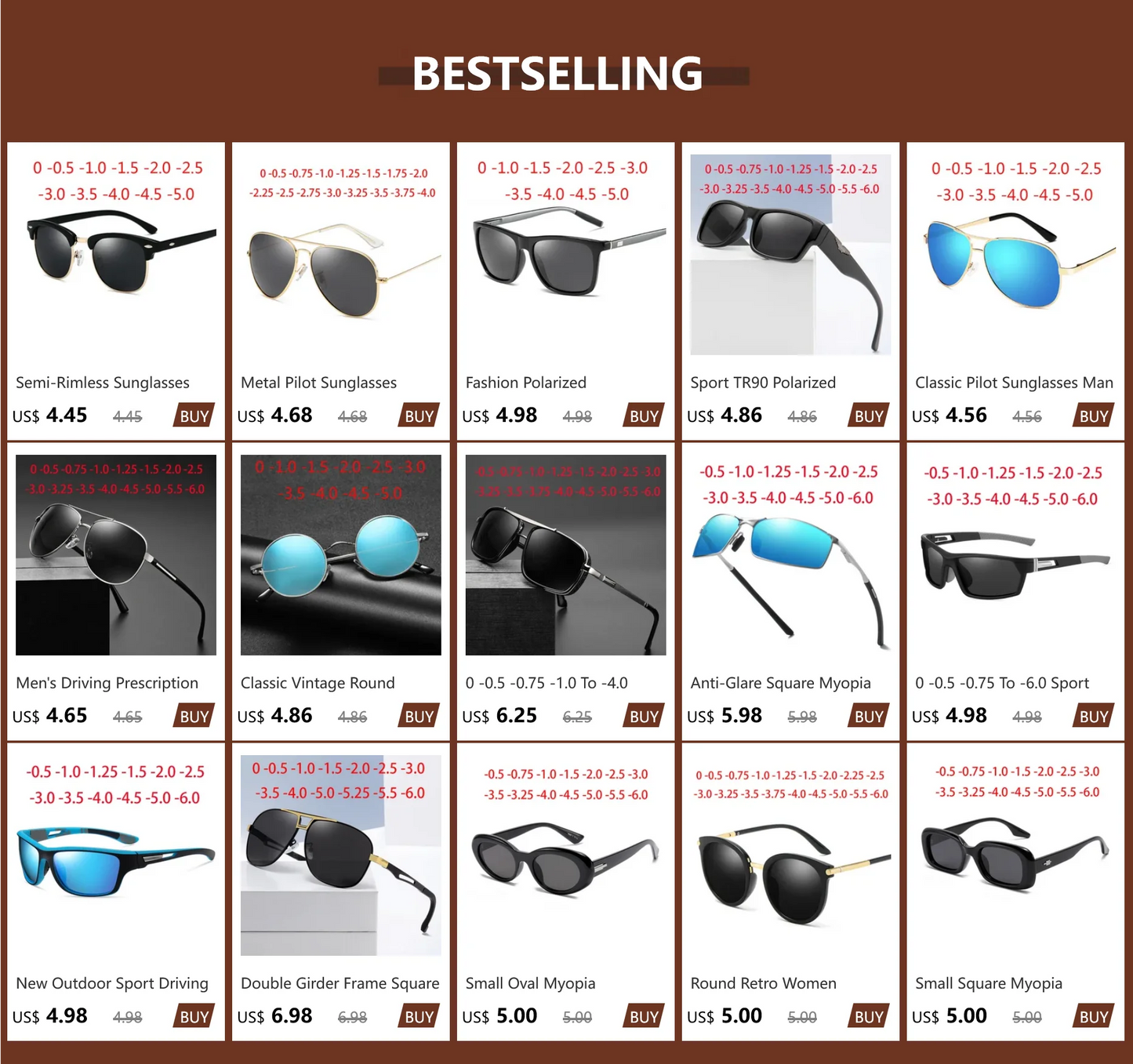 Oculos Masculino Custom Made Myopia Minus Prescription Polarized Lens Square Full-rim Sports Colorful Mirror Sunglasses -1 To-5