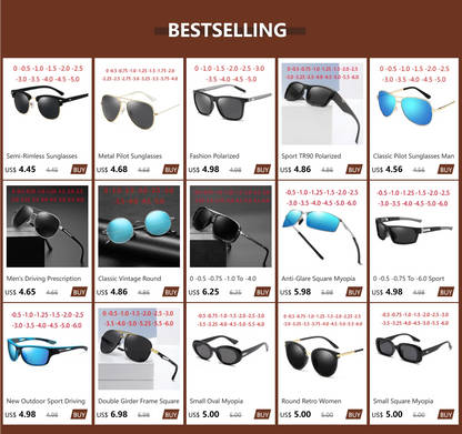 Oculos Masculino Custom Made Myopia Minus Prescription Polarized Lens Square Full-rim Sports Colorful Mirror Sunglasses -1 To-5