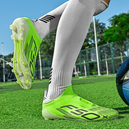 Chaussures de football F50 pour hommes, crampons d'entraînement rapides, chaussures de football antidérapantes pour extérieur, Chuteira Campo 35-45