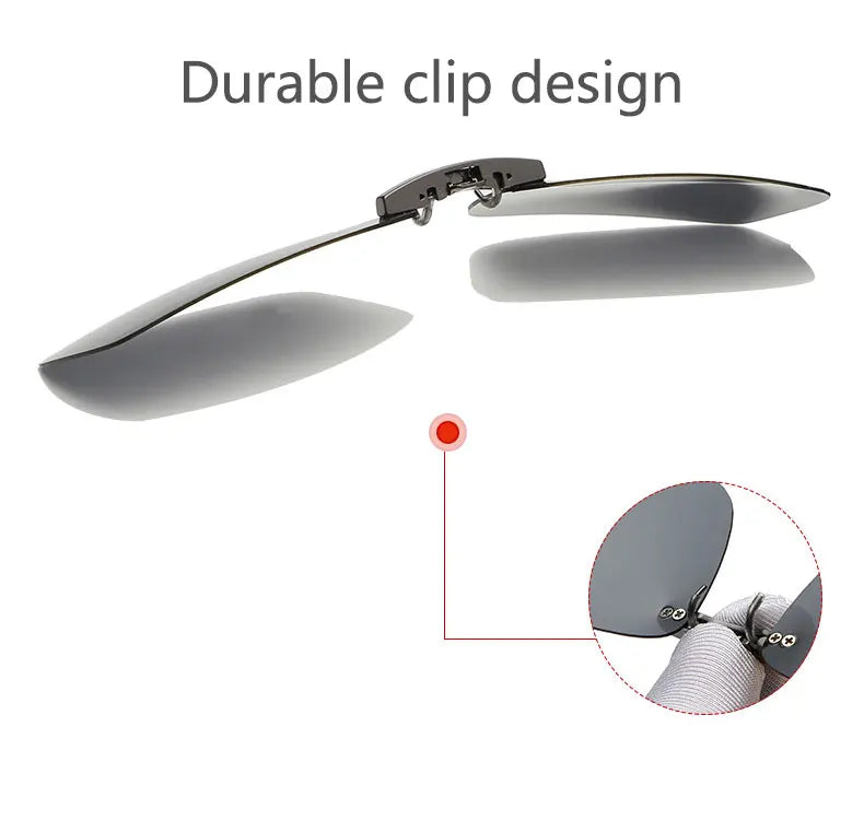 BOYSEEN Polarized Clip Sunglasses Driving Day Night Vision Lens Unisex Sport Fishing Myopia Glasses Men Women Travel Outdoor
