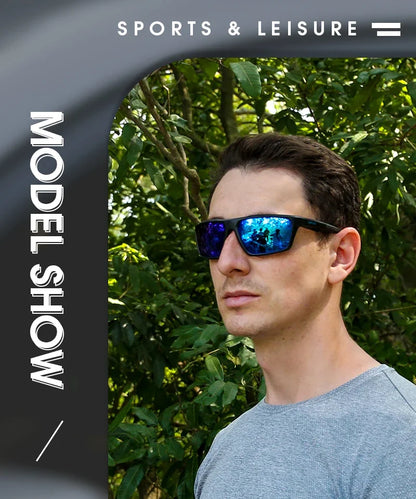 Kapvoe Men Fashion Polarized Sunglasses Cycling Glasses UV400 Eyewear for Men Women Driving Climbing Outdoor Sports Sunglasses