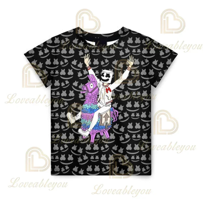 Fortnite T Shirt for Kids Banana Peely T-shirt Men's Women's Tshirt Battle Royale Game T Shirt Harajuku Summer Tops