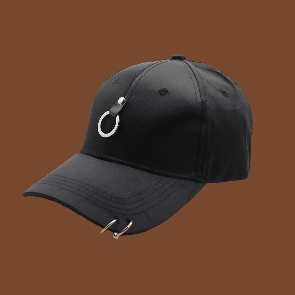 Women Men Hip Hop Kpop Snapback Baseball Cap Solid Color With Ring Sport Dancing Travel Lover Dad Hat Caps Streetwear Adjustable
