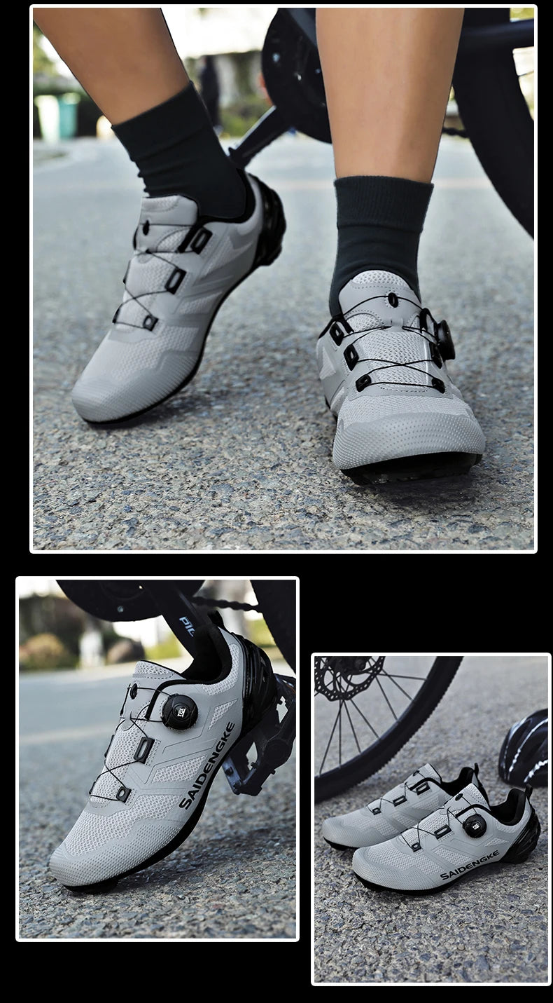 Nouvelles chaussures de cyclisme unisexes, professionnelles, légères, luxueuses, originales, pour route, VTT, course, vélo de mode, vélo de ville, sports de rue