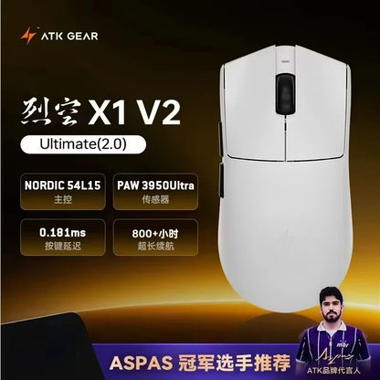 ATK Blazing Sky X1/X1V2 trådløs gamermus 8K med lav latenstid, letvægts FPS Liekong e-sport gamingmus, brugerdefineret pc-tilbehør