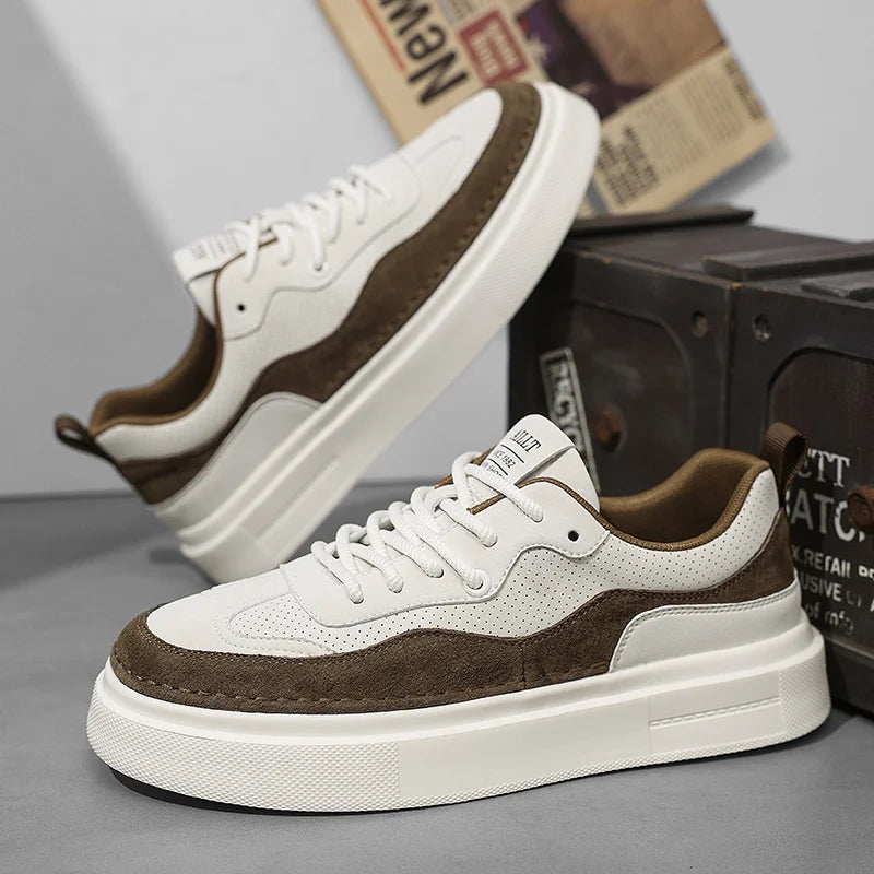 2025 Korean Edition Fashion Men's Casual Shoes Urban Design Slim Fit Low Top Sneakers Breathable Mesh for Streetwear 39-44