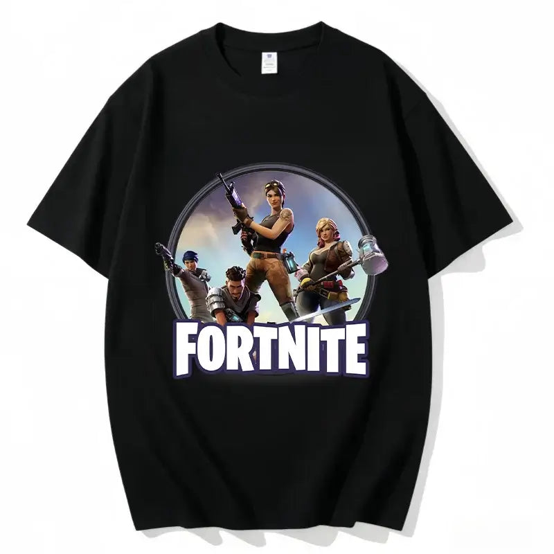 Fortnite Crew Neck T Shirt Unisex Adult Game Dance Fashion New Pure Cotton Short Sleeve Tops Perfect for Casual Wear Vacations