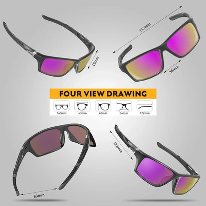 Kapvoe Polarized Fishing Sunglasses Cycling Man Women UV400 Cycling Glasses Sports Goggles Bike Eyewear MTB Bicycle Glasses