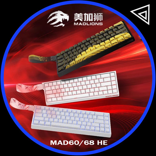 Madlions MAD60HE Magnetic Switch Mechanical Keyboard, MAD68 Wired Gaming Keyboard, Esports RGB Mechanical Keyboard with Magnetic Switches & PBT Keycaps