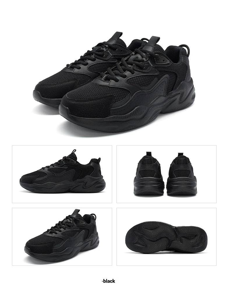 Xtep Casual Shoes For Men Breathable Thick Sole Heightened Lightweight Strong Wrapping Street Style Sports Shoes 977319320047