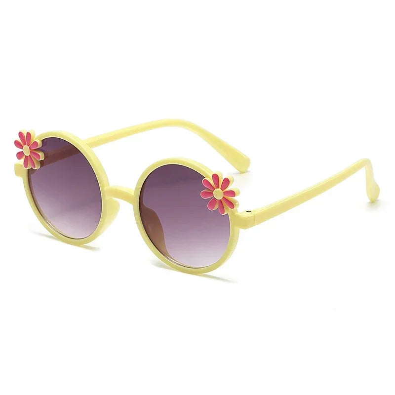 New Children's Glasses Floret Anti-ultraviolet Fashion Children's Sunglasses Outdoor Shading Travel Children's Mirror Eyewear