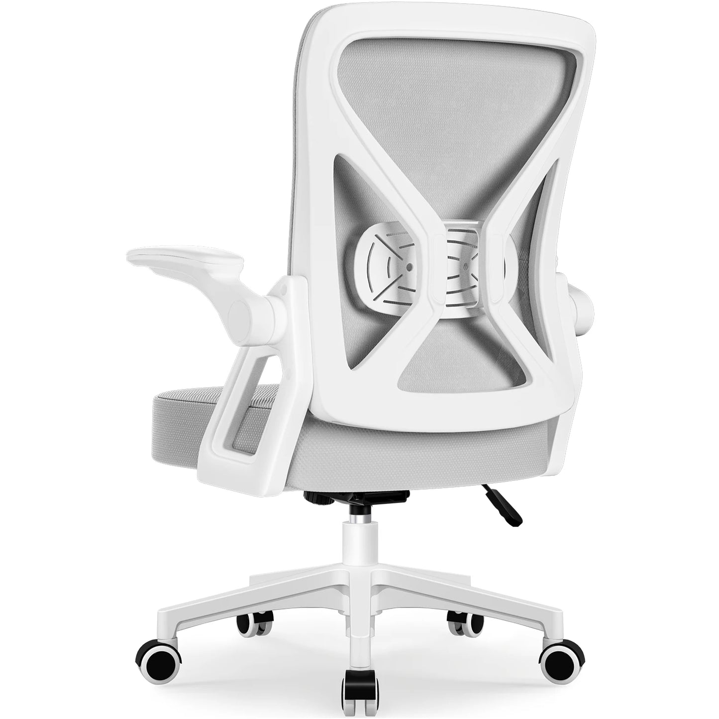 AUTHMIC Ergonomic Office Chair with Lumbar Support, Mesh Back, Flip-Up Armrests, Adjustable Height, Reclining Desk Chair for Home Office