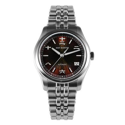 San Martin 39mm Enamel Sunray JianZhan Dial Men GADA Watch 90S5 Automatic BGW-X1 10Bar Sapphire 5-Link Bracelet SN0144CG