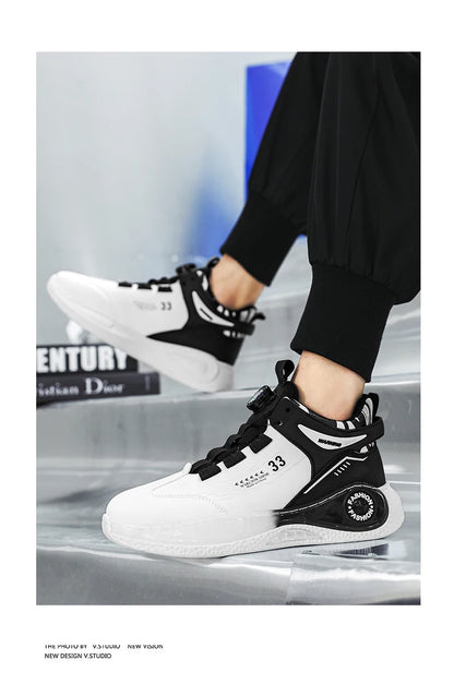 Herren-Sneaker mit drehbarer Schnalle – bequeme, rutschfeste Schnürschuhe für Outdoor-Aktivitäten