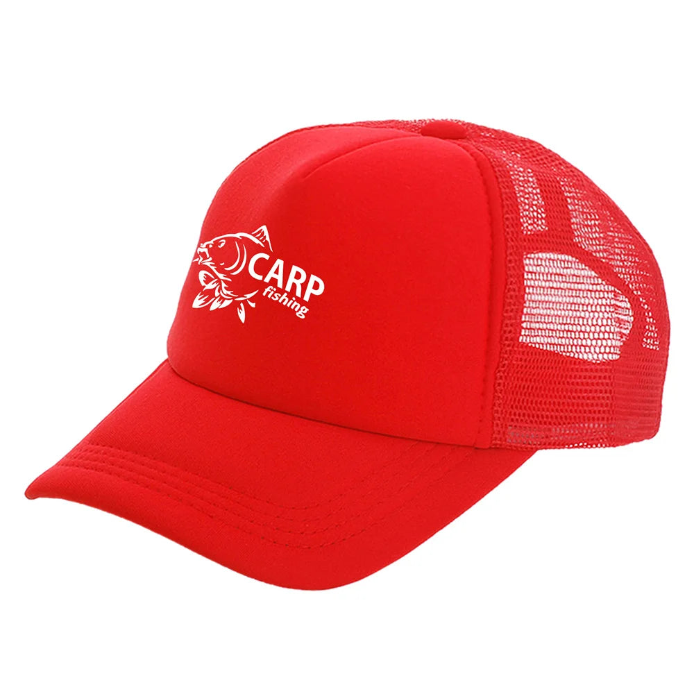 „Carp Fish“ vyriškos „Trucker“ kepurės, juokingos žvejybos motyvais, beisbolo kepurės, vėsios vasarinės unisex kepurės iš tinklelio MZ-169