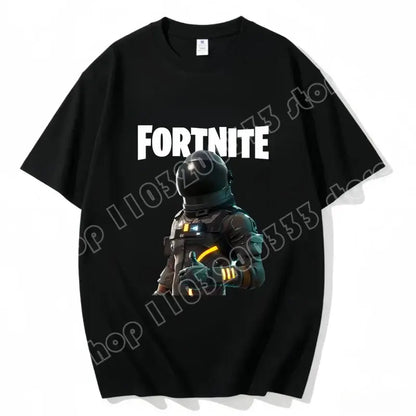 Fortnite Crew Neck T Shirt Unisex Adult Game Dance Fashion New Pure Cotton Short Sleeve Tops Perfect for Casual Wear Vacations