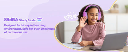 Casque Bluetooth 6.0 pour enfants Acer OHR668, limiteur de volume 85/94 dB, casque sans fil pliable à porter sur les oreilles, autonomie de 60 heures, microphone intégré.