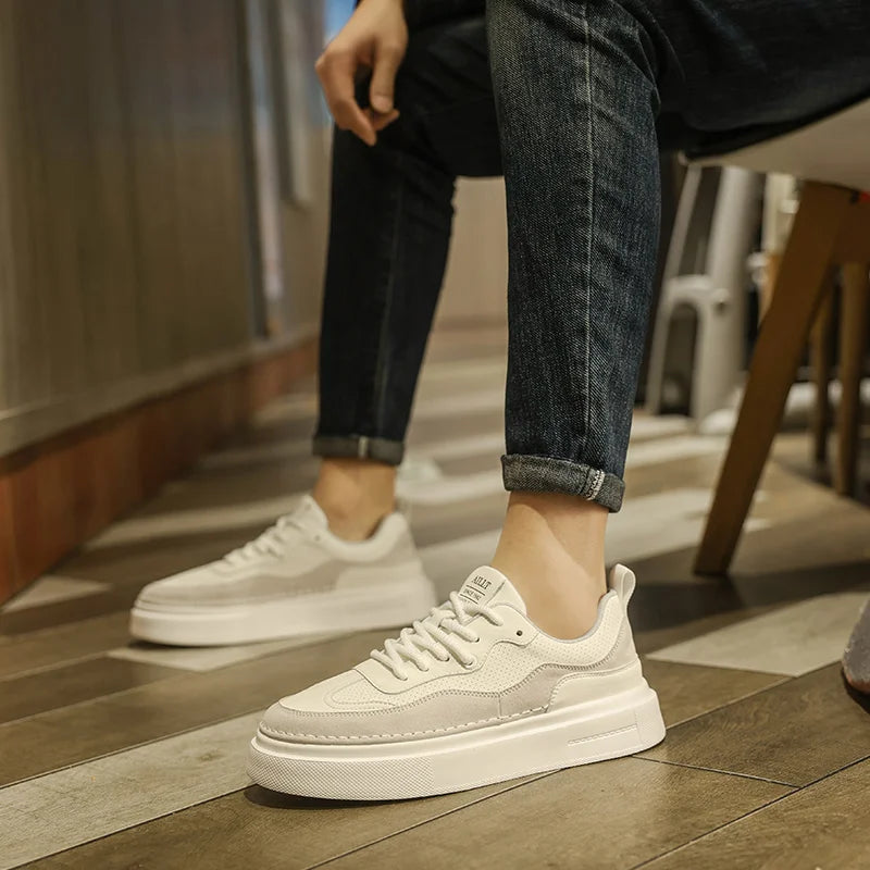 2025 Korean Edition Fashion Men's Casual Shoes Urban Design Slim Fit Low Top Sneakers Breathable Mesh for Streetwear 39-44
