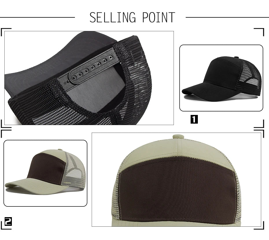 Letní 7panelová baseballová čepice, módní hiphopové síťované čepice, pánské truckerské čepice, kšiltovky, hardtop, snapback, dámské, unisex, cool, nová značka