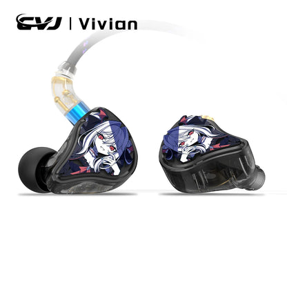 Écouteurs de jeu CVJ JEMINE pilote hybride 1DD+1BA, écouteurs filaires avec faceplate détachable, moniteur intra-auriculaire HiFi, double style pour le gaming et la musique
