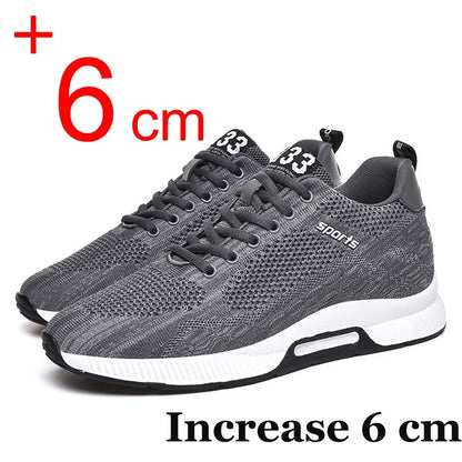 Men's Increase Insole 6CM Sports Casual Height Shoes Size 48 Men's Sneakers Elevator Shoes Hidden Heels Breathable Heightening Shoes