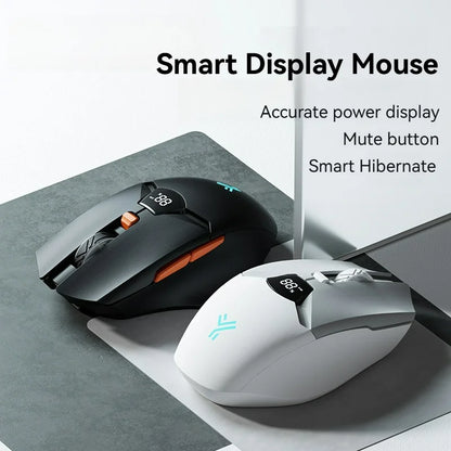 2.4G Bluetooth trådløs mus med skærmdisplay, kraftigt 600mAh-batteri med stor kapacitet og lydsvage knapper til gaming og kontorbrug