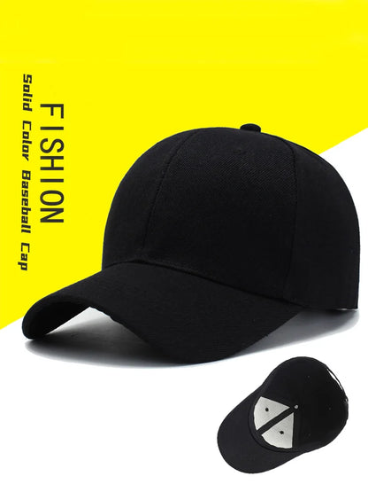 Juoda vienspalvė beisbolo kepuraitė su snapback užsegimu, laisvalaikio hiphopo Dad Hat kepurė vyrams ir moterims, unisex