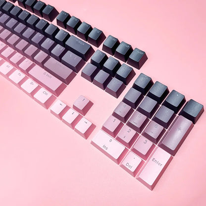 Gradient backlit RGB Gamer Keycaps For Mx Switch Mechanical Keyboard OEM Profile PBT Keycap White Blue ISO Layout Key caps DIY