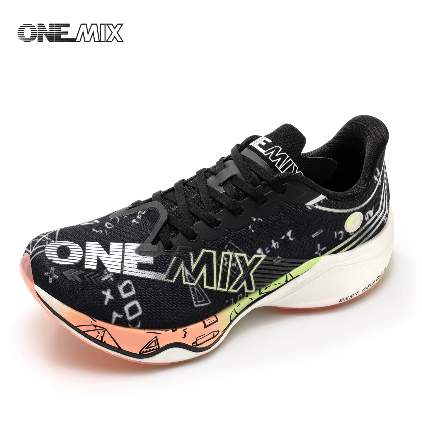 ONEMIX Nylon Carbon Board Marathon Running Racing Shoes, Professional Stable Support, Shock Relief, Ultra-light Rebound Sneakers