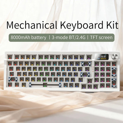 YINDIAOY95 Three Mode Mechanical Keyboard Hot Swap RGB Gaming Keyboard DIY Kit with Customize Display