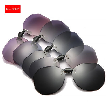 Women Sunglasses Clip-on Polarized Optical Glasses Clip Diamond Cut Mirror Eyeglasses Anti-UV Driving Sunglasses 2026 Trendy