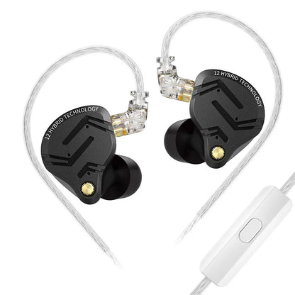KZ ZS12 PRO X Hybrid Dynamic & Balanced Armature Technology IEM Earphone Upgrade HiFi Bass In Ear Headphone Tuning Wire Headset