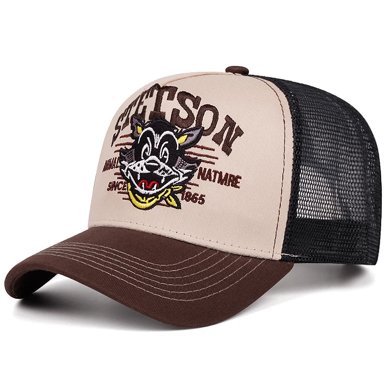 2025 Cartoon New Baseball Hat STETSON Cartoon Cat Truck Hat Daily Leisure Commuting Sunshade Net Hat Street Hip Hop Hat Unisex