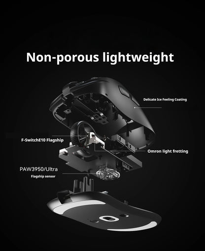 Ratón gaming inalámbrico ATK Z1 Pro Max Ultra con patas personalizadas, PAW3950, velocidad inalámbrica ultrainteligente, tasa de sondeo 8k y baja latencia de 0.39ms