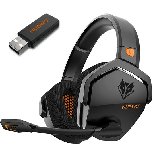 NUBWO G06 Double Casque Gamer Sans Fil 2.4GHz Bluetooth 5.3 avec Micro pour PS5 PS4 PC Mobile Switch, Casque Stéréo pour Joueurs