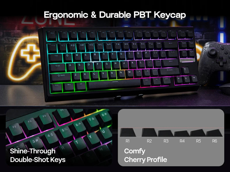 EPOMAKER G84 VIA 80% Layout Hot-Swap Gasket-Mounted Wired/2.4GHz/Bluetooth Wireless Mechanical Keyboard with RGB Backlight