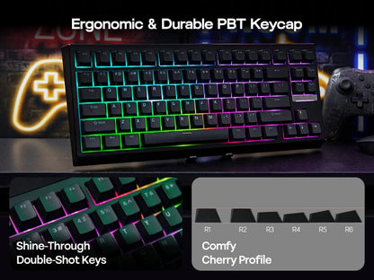 EPOMAKER G84 VIA 80% Layout Hot-Swap Gasket-Mounted Wired/2.4GHz/Bluetooth Wireless Mechanical Keyboard with RGB Backlight