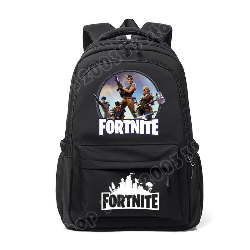 Fortnite-Kinderrucksack, tragbar, mit großem Fassungsvermögen, Schulranzen für Schüler, Schultertasche mit Cartoon-Print, Schulzubehör für Jungen, Geschenk