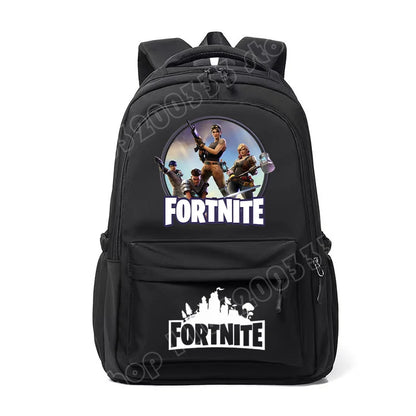 Fortnite-Kinderrucksack, tragbar, mit großem Fassungsvermögen, Schulranzen für Schüler, Schultertasche mit Cartoon-Print, Schulzubehör für Jungen, Geschenk